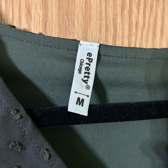 ePretty Dark Green Textured Long Sleeve Dress - Picture 3 of 5